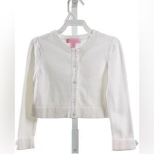 Lilly Pulitzer PRELOVED Kids 8-10 button up white cardigan